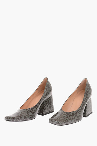 Pumps in Pelle Maculata con Tacco Squadrato