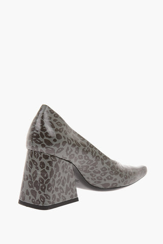 Pumps in Pelle Maculata con Tacco Squadrato