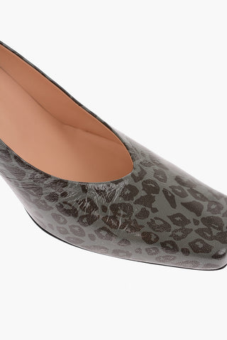 Pumps in Pelle Maculata con Tacco Squadrato