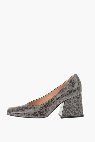 Pumps in Pelle Maculata con Tacco Squadrato