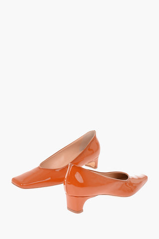 Lacquered Leather Squared Toe Pumps