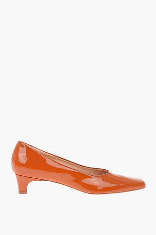 Lacquered Leather Squared Toe Pumps
