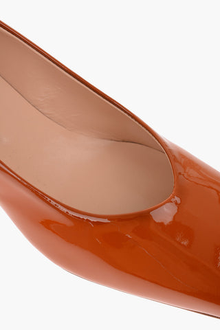 Lacquered Leather Squared Toe Pumps