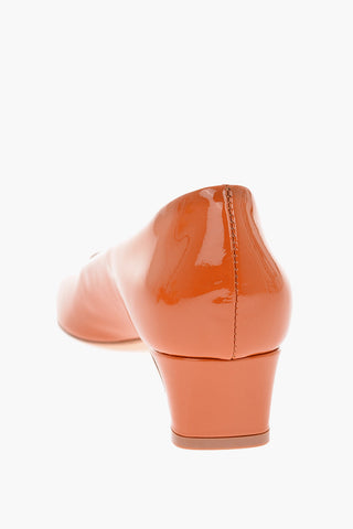 Lacquered Leather Squared Toe Pumps