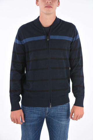 ARMANI EXCHANGE full zip striped sweater