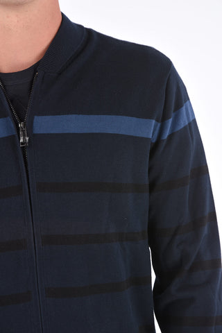 ARMANI EXCHANGE full zip striped sweater