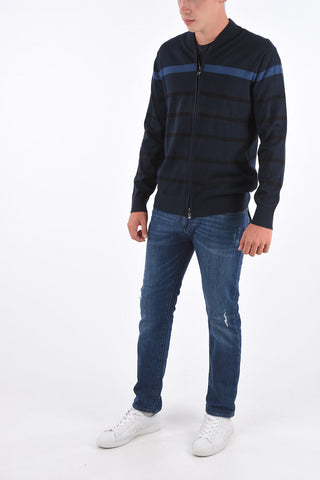 ARMANI EXCHANGE full zip striped sweater