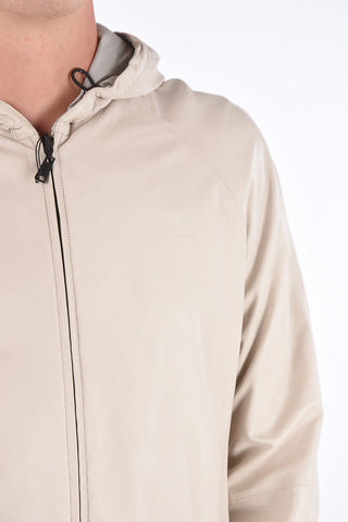 EMPORIO leather hooded jacket