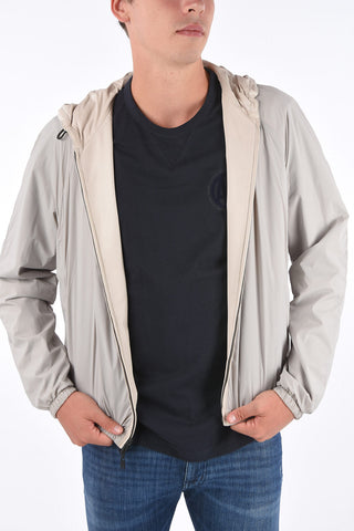 EMPORIO leather hooded jacket