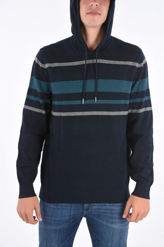 ARMANI EXCHANGE maglia a righe con cappuccio