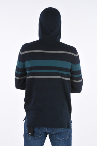ARMANI EXCHANGE maglia a righe con cappuccio