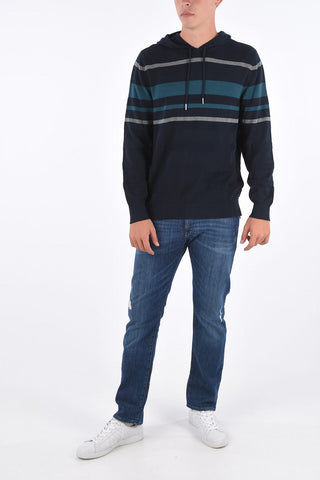 ARMANI EXCHANGE maglia a righe con cappuccio