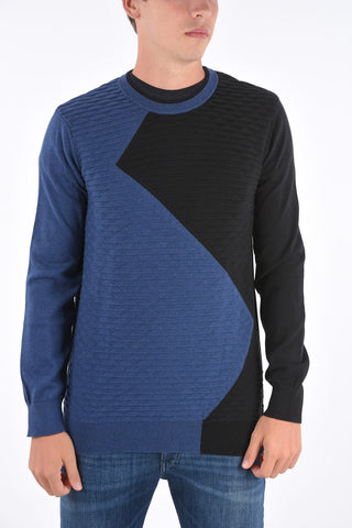 ARMANI EXCHANGE two-tone crew-neck sweater