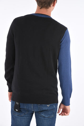 ARMANI EXCHANGE two-tone crew-neck sweater