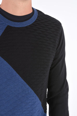 ARMANI EXCHANGE two-tone crew-neck sweater