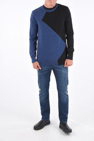 ARMANI EXCHANGE two-tone crew-neck sweater