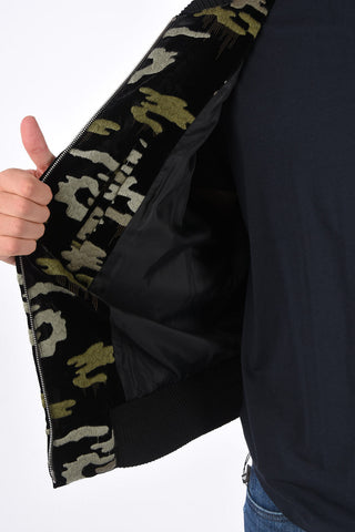 EMPORIO Chenille All-Over Camouflage Embroidered Bomber