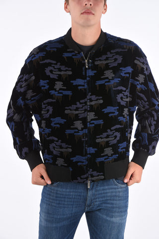EMPORIO Chenille All-Over Camouflage Embroidered Bomber