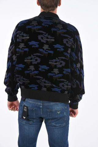 EMPORIO Chenille All-Over Camouflage Embroidered Bomber