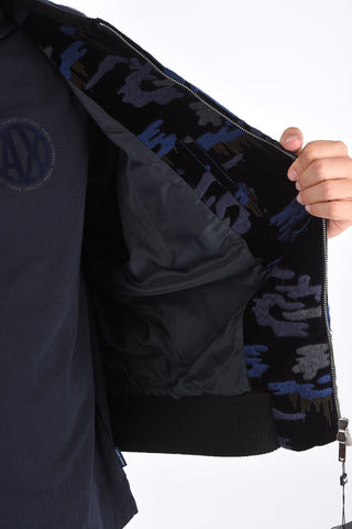 EMPORIO Chenille All-Over Camouflage Embroidered Bomber