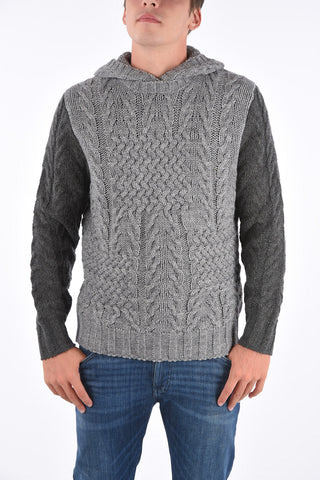 ARMANI EXCHANGE maglia a trecce con cappuccio 