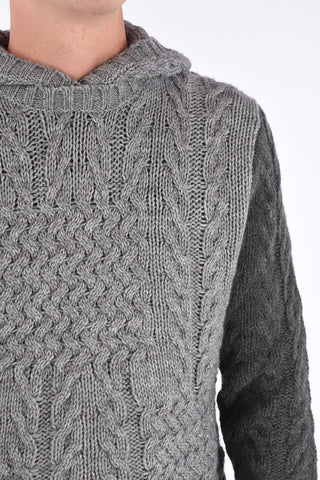 ARMANI EXCHANGE maglia a trecce con cappuccio 