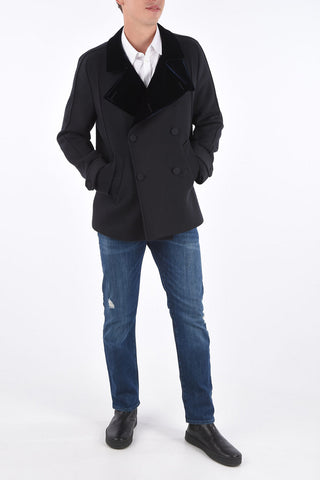 EMPORIO Virgin Wool Double-Breasted Coat