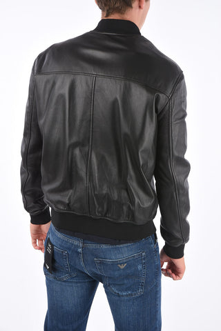EMPORIO leather full zip bomber