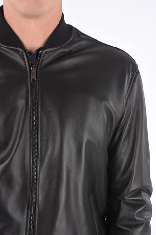 EMPORIO leather full zip bomber