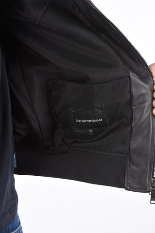 EMPORIO leather full zip bomber