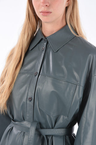 Camicia Asimmetrica in Nappa con Cinturino