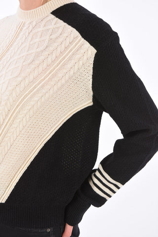 Wool Blouson Fit Aran Sweater