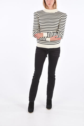 Awning Striped Padded Shoulder Sweater