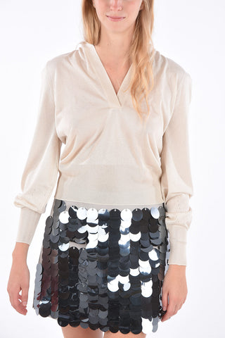Maglia Collo a V in Lurex