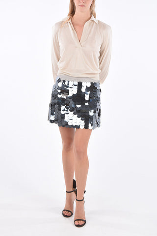 Maglia Collo a V in Lurex