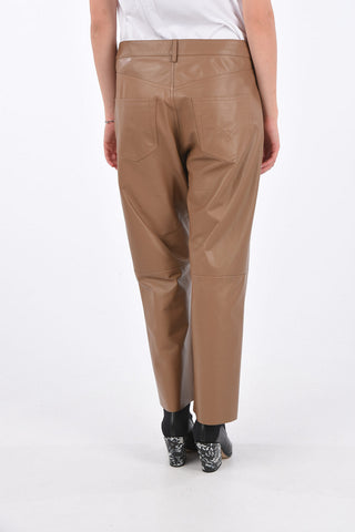 Leather High Waist 5 Pocket Pants