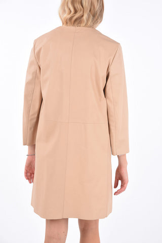 Leather 3/4 Sleeve Duster Coat