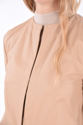 Leather 3/4 Sleeve Duster Coat