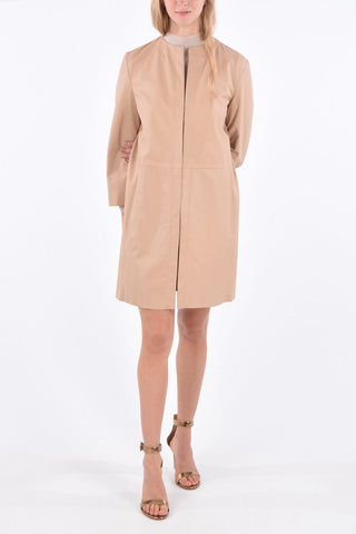 Leather 3/4 Sleeve Duster Coat