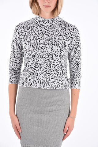 Maglia Crop Maculata con Maniche a ¾