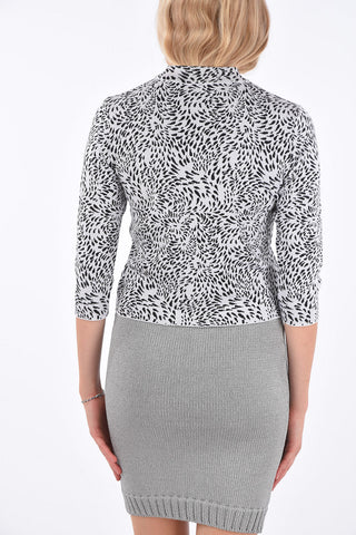 Maglia Crop Maculata con Maniche a ¾