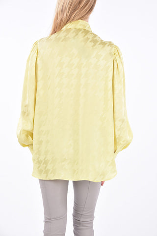 Maxi Houndstooth Spread Collar Shirt