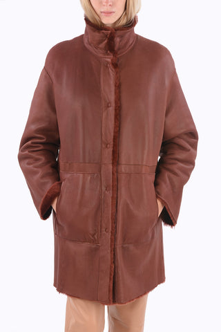 Shearling Reversible Hidden Closure Coat