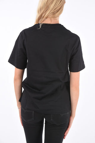 Contrast Trim Printed Crew-Neck T-Shirt