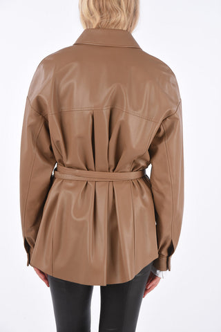 Soft Leather Belted Shirt