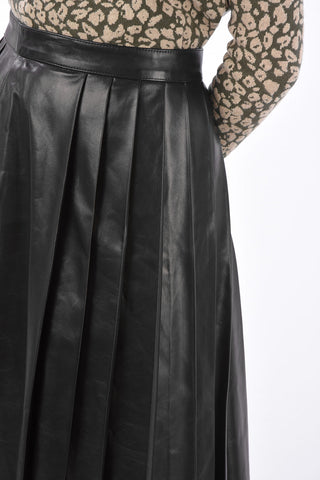 Leather Side Vent Accordion Skirt