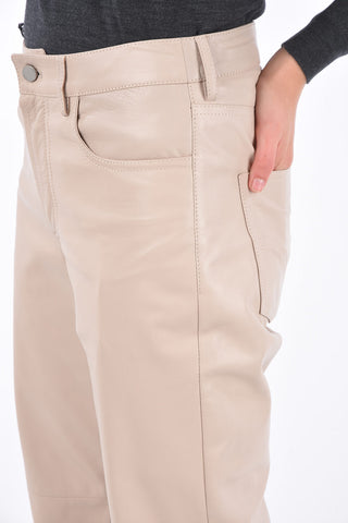 Leather High Waist 5 Pocket Pants