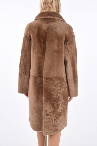 Shearling Notch Lapel Long-Line Coat