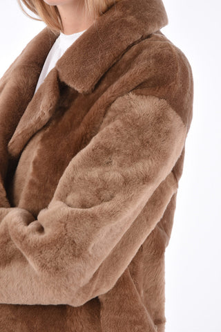Shearling Notch Lapel Long-Line Coat