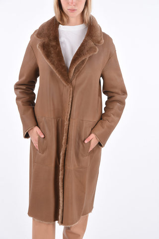 Shearling Notch Lapel Long-Line Coat
